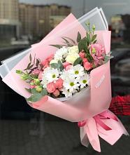 Букет цветов из:  Розы, Лизиантусы и Хризантемы в Садовом Ставропольского края